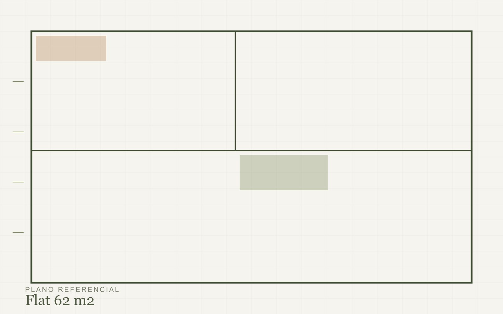 Plano de la tipología de 62 m²