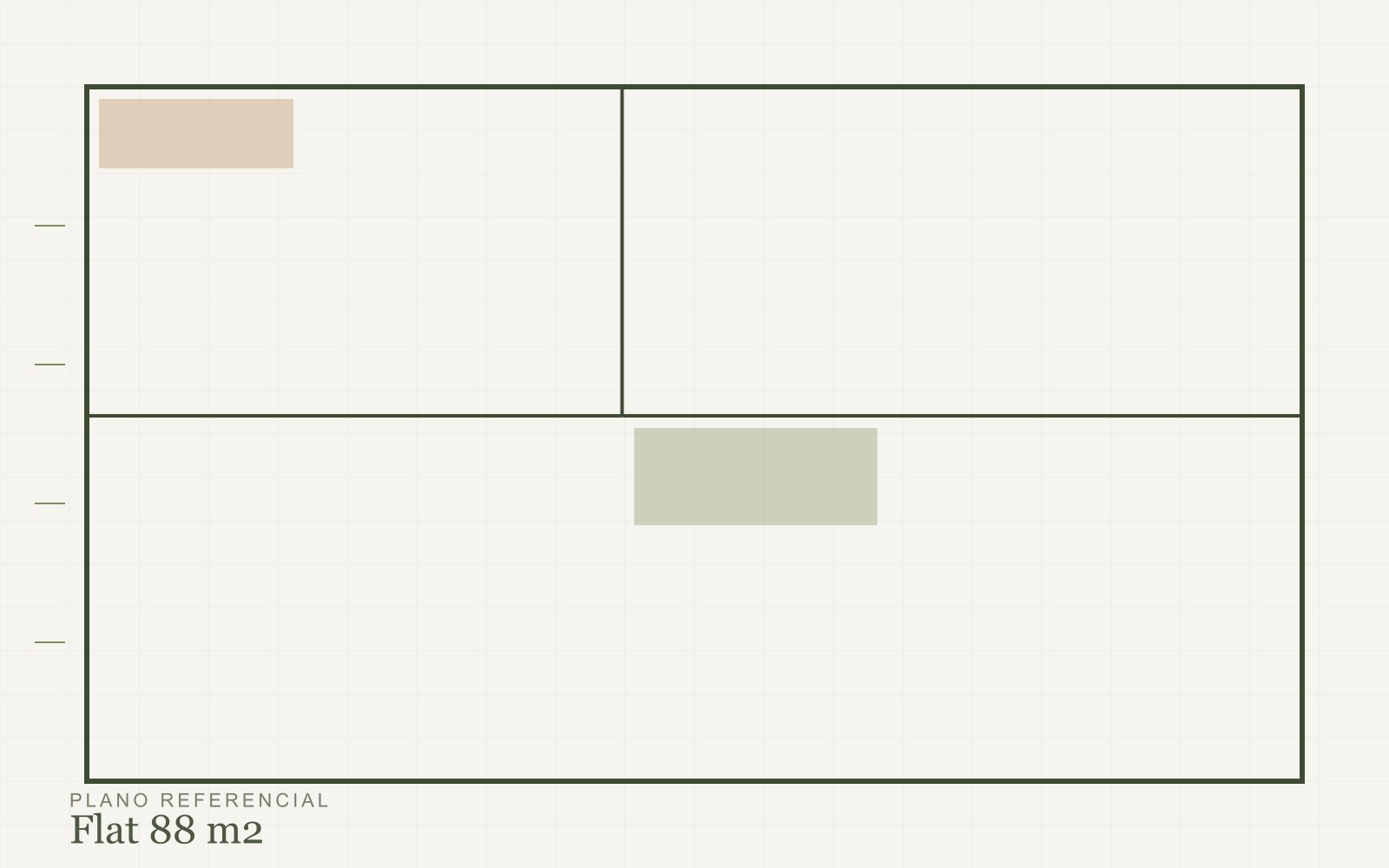 Plano de la tipología de 88 m²