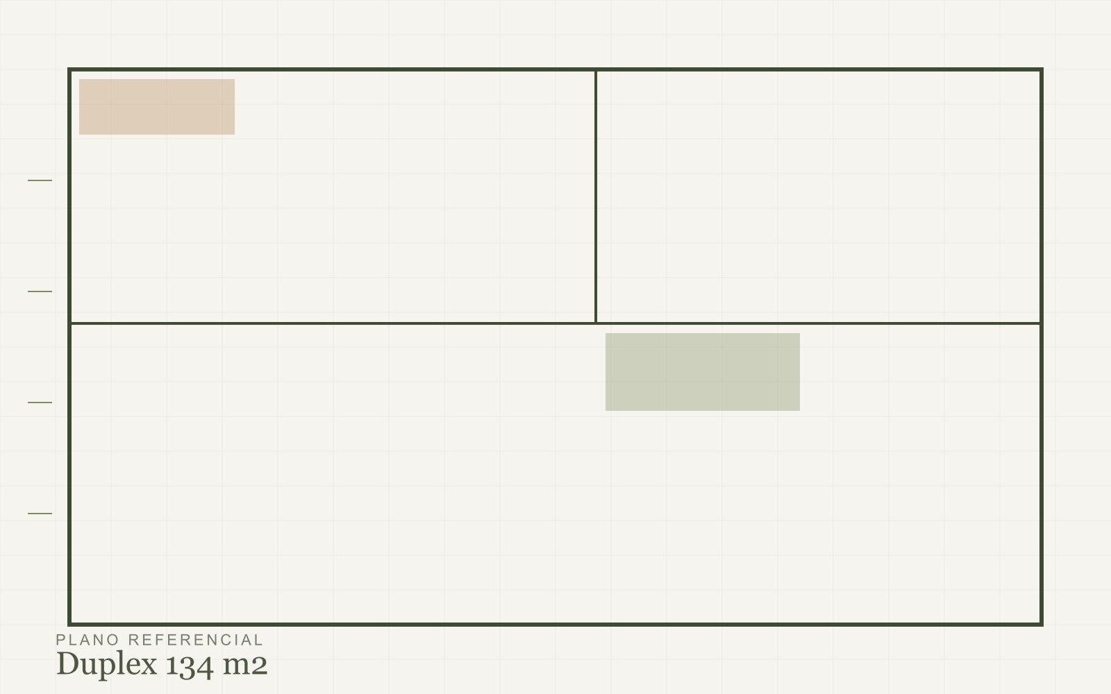 Plano de la tipología de 134 m²